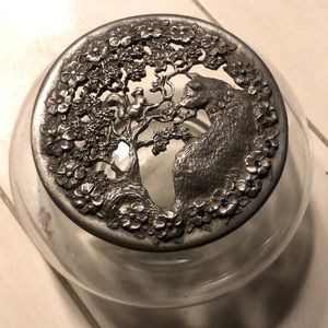 Rawcliffe Pewter Potpourri Jar w/ Rhinestone Crystal Lid Signed 1989 P. Davis